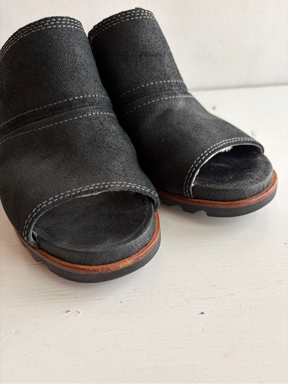 Sorel Joanie Mule II Leather Wedge Sandals – Black - Picture 4 of 9